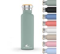 Daikoku Bottle Stainless Steel Double Walled Thermos Flask Keeps Drinks Hot or Cold for Hours, Two Caps, Green, 750ML