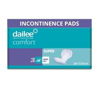 Dailee Comfort Super - 112 Incontinence Pads for Men and Women - Shaped Liners for Bladder Protection, Super Absorption 7.5 Drops - Comfortable, Protective and Delicate