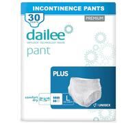 Dailee Pants Plus L - 30x Incontinence Pants, Adult Nappies - High Absorbency Diaper Pull Up - 30 Disposable Protective Underwear for Men and Women