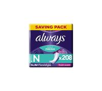 Dailies Panty Liners Flexistyle Slim - 208 Liners (26 x 8 Packs), Saving Pack, Odour Neutraliser, Soft & Discreet, Secure-Fit, Derm Approved