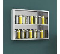 Dailify 2 Layer Wall Holder for Water Bottle/Mug/Tea Cup, Coffee Bar Shot Glass Display Shelves for Storage, Trinket Knick Knack Organizer Case(77x59.5cm (30 3/8" x23 3/8"))