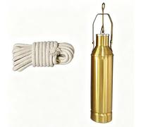 Dailify Oil Sampler Brass Oli Sampling Cup & Rope Kit, Deep Sea/Well Petroleum Sampler Bottle 500 mL 1000 mL, Liquid Oil Sample Collecting Bucket for Tanker(1000ml,10m (32.8 ft) rope)