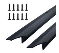 DAILISEN 35.43 in / 90cm L Aluminum Door Drip Cap with Screws, Rain Drip Guard, Door Bottom Sweep Edge Deflector,Overall Height 1-1/2 in, 2 Pcs Black