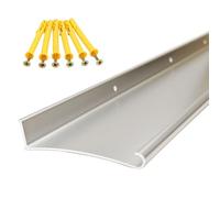 DAILISEN Aluminum Overhead Door Rain Drip Cap Guard for Exterior Door and Window Top,43.3” Drip Edge Flashing,Deflectord,Diverter, Anodized 1PCS Silver