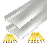 DAILISEN Aluminum Overhead Door Rain Drip Cap Guard for Exterior Door and Window Top,43.3” Drip Edge Flashing,Deflectord,Diverter, Anodized 2PCS Silver