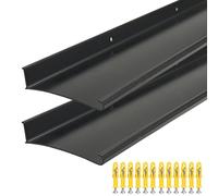 DAILISEN Aluminum Overhead Door Rain Drip Cap Guard for Exterior Door and Window Top,43.3” Drip Edge Flashing,Deflectord,Diverter, Anodized 2PCS Black