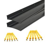 DAILISEN Aluminum Overhead Door Rain Drip Cap Guard for Exterior Door and Window Top,43.3” Drip Edge Flashing,Deflectord,Diverter, Anodized 2PCS Black