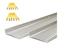 DAILISEN Aluminum Overhead Door Rain Drip Cap Guard for Exterior Door and Window Top,43.3” Drip Edge Flashing,Deflectord,Diverter, Anodized 2PCS Silver