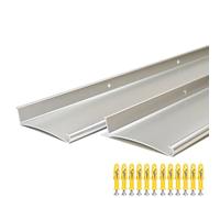 DAILISEN Aluminum Overhead Door Rain Drip Cap Guard for Exterior Door and Window Top,43.3” Drip Edge Flashing,Deflectord,Diverter, Anodized 2PCS Silver