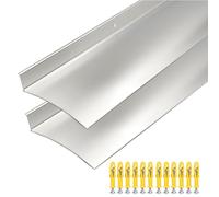 DAILISEN Aluminum Overhead Door Rain Drip Cap Guard for Exterior Door and Window Top,43.3” Drip Edge Flashing,Deflectord,Diverter, Anodized 2PCS Silver