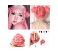 Daily 1 Piece Mini Claw Clip in Hair Bun Synthetic Messy Cat Ears Hair Bun Donut Chignon Extension Hairpieces(#613)