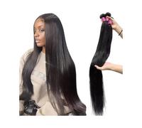 Daily 10-40 Inch Human Hair Bundles 1/3/4 Pcs Brazilian Raw Hair Weave Bundles Silky Straight Human Hair Bundles Hair Extensions for Dating(10 10 10)