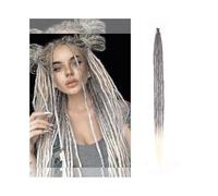 Daily 36Inch Handmade Dreadlocks Hair 5 Strands 1.0cm Heat Resistant Synthetic Pre Loop Crochet Braids Hair Dreadlock Extensions for Women Hairpieces(Natural Black Mixed Bleach Blonde)