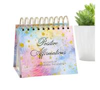 Daily Affirmation Calendar - 365 Day Perpetual Desk Display, Inspirational Quote Pages, Spiral Bound Design, Durable Standing Base | Positive Motivation for Women Office Home Mindset Boost