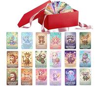 Daily Affirmation Cards - 18 Pieces Inspirational Quote Deck 6x8.9cm | Animal Pattern Motivational Encouragement Cards for Mom Dad Sister Daughter Coworker Men Women Friends Family Desk Decor