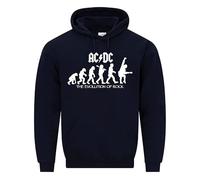 Daily Apparel AC' DC Men's Hoodie Evolution of Rock Unisex Quality Printed Hooded Top |Funny Vintage Style Pullover Hoodie Cozy & Stylish Hooded Jumper for UK Men/Women Navy
