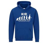Daily Apparel AC' DC Men's Hoodie Evolution of Rock Unisex Quality Printed Hooded Top |Funny Vintage Style Pullover Hoodie Cozy & Stylish Hooded Jumper for UK Men/Women Royal