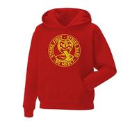 Daily Apparel Cobra Kai Hoodie - Fighting Karate TV Show 80's Film STRIKE FIRST - STRIKE HARD Unisex Hoodie hooded top- Best Gift Present For Birthday Christmas Uk Men/Women/Kids Red