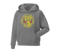 Daily Apparel Cobra Kai Hoodie - Fighting Karate TV Show 80's Film STRIKE FIRST - STRIKE HARD Unisex Hoodie hooded top- Best Gift Present For Birthday Christmas Uk Men/Women/Kids Grey