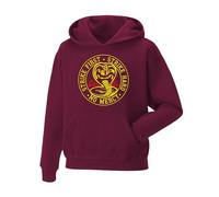 Daily Apparel Cobra Kai Hoodie - Fighting Karate TV Show 80's Film STRIKE FIRST - STRIKE HARD Unisex Hoodie hooded top- Best Gift Present For Birthday Christmas Uk Men/Women/Kids Wine