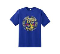 Daily Apparel Cobraa Kai Men's T-Shirt, Strike First Strike Hard No Mercy Karate Lovers T-Shirt, Short Sleeve Cobra Logo Tee for UK Men/Women/Kids Royal