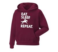 Daily Apparel Eat Sleep Ride Repeat Horse Hoodie- Equestrian Horse Riding Rider Pullover Hooded Top Pony Dressage Compete Stables Show Best Gift for Horse Lovers Wine