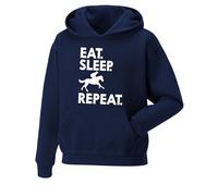 Daily Apparel Eat Sleep Ride Repeat Horse Hoodie- Equestrian Horse Riding Rider Pullover Hooded Top Pony Dressage Compete Stables Show Best Gift for Horse Lovers Navy