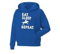Daily Apparel Eat Sleep Ride Repeat Horse Hoodie- Equestrian Horse Riding Rider Pullover Hooded Top Pony Dressage Compete Stables Show Best Gift for Horse Lovers Royal