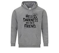 Daily Apparel Hello Darkness My Old Friend Hoodie| Mens Premium Quality Unisex Pullover Jumper vintage Guitar Music Lovers Sweatshirt for UK Men/Women for Birthday Christmas Grey