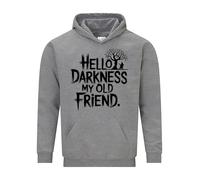 Daily Apparel Hello Darkness My Old Friend Hoodie| Mens Premium Quality Unisex Pullover Jumper vintage Guitar Music Lovers Sweatshirt for UK Men/Women for Birthday Christmas Grey