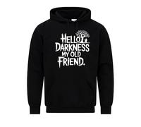 Daily Apparel Hello Darkness My Old Friend Hoodie| Mens Premium Quality Unisex Pullover Jumper vintage Guitar Music Lovers Sweatshirt for UK Men/Women for Birthday Christmas Black