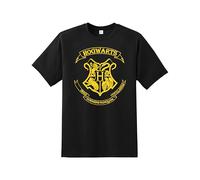 Daily Apparel Hogwarts Men's T-Shirt, Harry Potter Quality Printed Tee, Regular Fit Short Sleeve 100% Cotton top, Best Gift for Harry Potter Lovers Men/Women/Kids Black