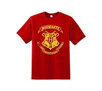 Daily Apparel Hogwarts Men's T-Shirt, Harry Potter Quality Printed Tee, Regular Fit Short Sleeve 100% Cotton top, Best Gift for Harry Potter Lovers Men/Women/Kids Red