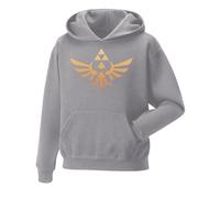 Daily Apparel Inspired Crest of Hyrule Kids Unisex Top hoody Gaming hoodies| Cool Video Game Fan Premium Quality Unisex Pullover Jumper TV Shows for UK Men/Women for Fans, Birthday Christmas Grey