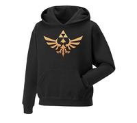 Daily Apparel Inspired Crest of Hyrule Kids Unisex Top hoody Gaming hoodies| Cool Video Game Fan Premium Quality Unisex Pullover Jumper TV Shows for UK Men/Women for Fans, Birthday Christmas Black