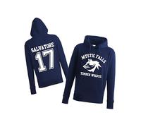 Daily Apparel Inspired The Vampire Hoodies - Mystic Falls Salvatore 17 |Uk Men's Unisex Quality Printed Hooded Top | Vampire Diaries Hooded Jumper for UK Men/Women/Kids Navy