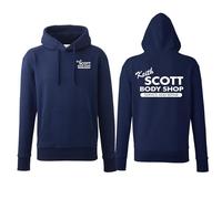 Daily Apparel Keith Scott Hooded Sweat One Tree Hill Body Shop Adult Hoodie Front and Back Quality Printed Hooded Top | Unisex Hoodies for Men/Women/Kids Navy
