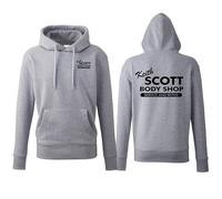 Daily Apparel Keith Scott Hooded Sweat One Tree Hill Body Shop Adult Hoodie Front and Back Quality Printed Hooded Top | Unisex Hoodies for Men/Women/Kids Grey