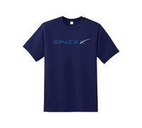 Daily Apparel SpaceX Logo Men's T-Shirt, Quality Printed Classic Blue & White Print Short Sleeve SpaceX T-Shirt for Men/Women/Kids