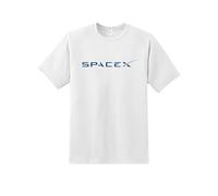Daily Apparel SpaceX Logo Men's T-Shirt, Quality Printed Classic Blue & White Print Short Sleeve SpaceX T-Shirt for Men/Women/Kids