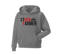 Daily Apparel Stuck Farmer Hoodie - No Farmers No Food No Future - Funny Political Slogan sweatshirt | Support The Farmers Protest Hooded Top | Humour Starmer Parody Unisex Hoodie Gift for Mens Grey