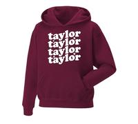 Daily Apparel Taylor Hoodie|Retro Groovy Long Sleeve Pullover Unisex Tops for Uk Mens/Women/Kids Premium mens Hooded Top Hip Hop Casual Streetwear for Taylor Music Fans, Birthday Christmas Wine