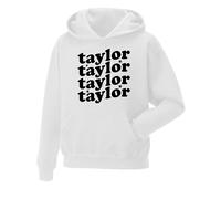 Daily Apparel Taylor Hoodie|Retro Groovy Long Sleeve Pullover Unisex Tops for Uk Mens/Women/Kids Premium mens Hooded Top Hip Hop Casual Streetwear for Taylor Music Fans, Birthday Christmas White