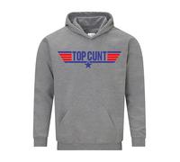 Daily Apparel Top CUNT Unisex hoodie Rude Offensive Movie Nerd Gamer Joke Quality Printed Hooded Top |Funny Vintage Style Unisex Hoodie Cozy & Stylish Jumper for UK Men/Women/Kids Grey