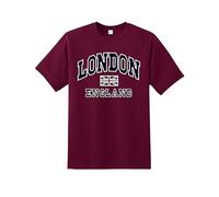 Daily Apparel UK Flag London England Men's T-Shirt, Quality Printed UK Flag tee, Short Sleeve London England T-Shirt for Men/Women/Kids Wine