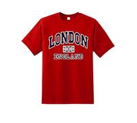 Daily Apparel UK Flag London England Men's T-Shirt, Quality Printed UK Flag tee, Short Sleeve London England T-Shirt for Men/Women/Kids Red