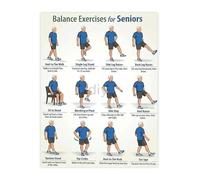 Daily Balance Exercises for Elderly Fall Prevention and Mobility Guide Canvas Wall Art for Senior Living Room(Unframed,16x24inch(40x60cm))