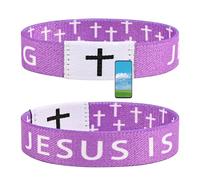Daily Bible Verse Bracelet, Christian Jesus Bracelet for Women Men, Jesus Gift Wristband, Jesus is King Bracelet, Polyester Fibre, no gemstone