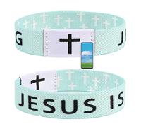 Daily Bible Verse Bracelet, Christian Jesus Bracelet for Women Men, Jesus Gift Wristband, Jesus is King Bracelet, Polyester Fibre, no gemstone