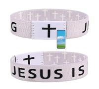 Daily Bible Verse Bracelet, Christian Jesus Bracelet for Women Men, Jesus Gift Wristband, Jesus is King Bracelet, Polyester Fibre, no gemstone